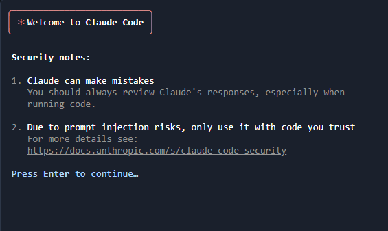 Claude security notice
